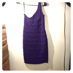 Valerie Bertinelli Deep Purple 1 Shoulder Dress